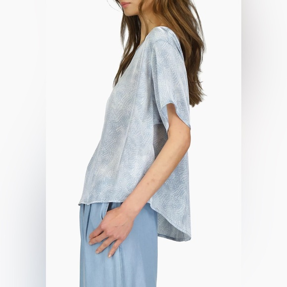 Michael Kors Petite Petal-Print Short-Sleeve Top - Picture 8 of 10